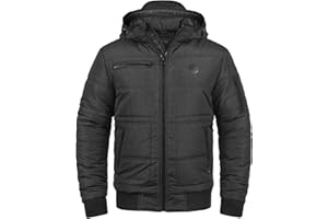 Blend BHBoris Herren Winterjacke Steppjacke Jacke gefüttert mit abnehmbarer Kapuze Reißverschlusstaschen Regular fit