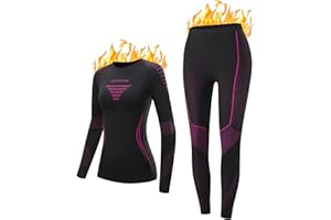 EFFAN Thermounterwäsche Damen Skiunterwäsche Funktionsunterwäsche Warm & Atmungsaktiv Ski Unterwäsche Frauen Set Thermo Unterwäsche Sportunterwäsche Im Herbst Winter