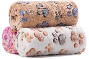 COMSLE Fluffy Dog Blankets Washable for Small Medium Large Dogs, 3 Pack Soft Fleece Cat Blankets for indoor cats, Pet Puppy Blanket Sleeping Mat for Sofa Bed