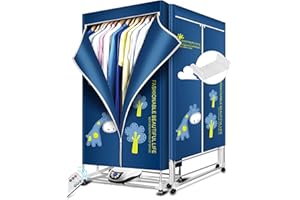 KASYDOFF Heated Clothes Airer, 1500W-1.7 Meters Electric Clothes Dryer (Anion) with Remote Control, 2-Tier Foldable Clothes Airer with 12 Hangers, Heated Clothes Airer with Cover for Indoor, Apartment