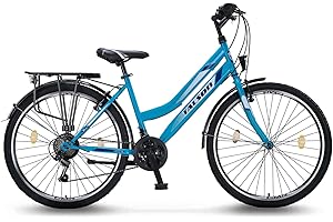 ‎TALSON Talson 24 Zoll Mädchenfahrrad 21-Gang Shimano Drehgriffschaltung Türkis mit Beleuchtung nach STVO