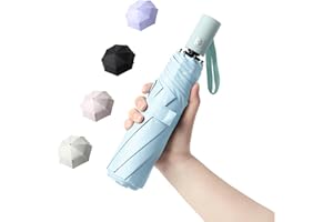 BAODINI Small UV Protection Travel Umbrella Compact for Rain and Sun UPF 50+ Windproof Portable 42 inch Umbrella for Women and Men