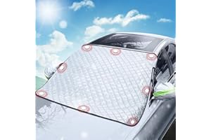 Aoreun Couverture Pare-Brise Voiture, Bache Pare Brise 8 Magnétique Protection Couverture Repliable, Universelle pour Plupart des Véhicules Anti Givre et Neige, UV, Poussière, Pluie - 186 x 120cm