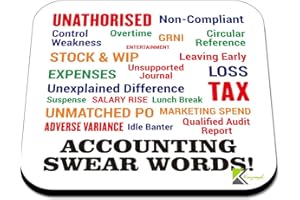 KRUZROYAL CS571 Accounting Swear Words! Novelty Funny Coffee Tea Drink Gift Glossy MDF Wooden Coaster