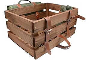 UNUS Caisse pour vélo avec panier arrière en bois, couverture de pique-nique et porte-bouteille