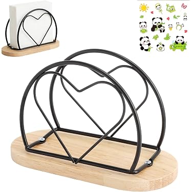 Portatovaglioli Verticale A Forma Di Cuore In Ferro Battuto TOYANDONA – Bianco, Dimensioni 12x4x10 Cm, Per Cucina, Hotel E Ristoranti