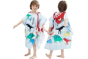 BANGSAUR Kinder Strand Pool Bad Kapuze Poncho Handtuch, 100 Baumwolle Surf Wickeltücher Wickel, Baby Kleinkind Mädchen Jungen 3-12 Jahre