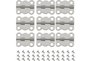 eMagTech Zawiasy motylkowe w stylu vintage, retro, z 200 śrubami, wymienne zawiasy, do mebli, szafki, szuflady, do drewnianego pudełka, pudełko na biżuterię, 16 x 13 mm, srebrne