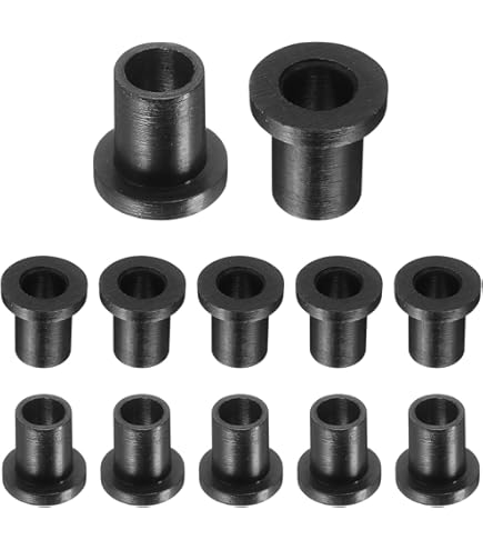 QUARKZMAN 10 Stück Geflanscht Hülse Lager 12.3mm Bohrung 14mm AD 9.2mm Länge Nylon Buchsen für Welle Schwarz
