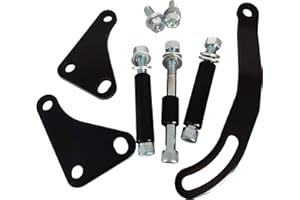 GSKMOTOR Power Steering Pump Mounting Bracket SWP LWP for Saginaw GM SB SBC Chevy 350 - Black