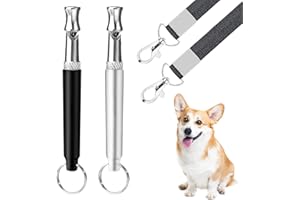 SIMSKY 2 Pièces Sifflet Chien, Sifflet Ultrason Chien, Sifflets pour Chien avec Tour de Cou Pratique, Sifflets Réglables à Ultrasons Silencieux, Sifflet pour Chien, Sifflet de Dressage Professionnel, Cordon