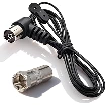 Goobay DAB/FM/UKW Wurfantenne – Dipol Mit Koax-Kupplung, 1,75m Kabel, 75Ω