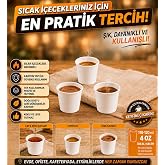 4 Oz Karton Bardak 500 Adet Maycup Beyaz Desenli (Espresso-T&uuml;rk Kahvesi)
