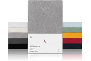 Blumtal® Frottee Spannbettlaken 180x200 cm - OEKO-TEX zertifiziertes Spannbetttuch 180x200cm - Frottee-Spannbettlaken bis 25cm Matratzenhöhe - Spannbettlaken Frottee - Bettlaken wärmend 180x200 - Grau