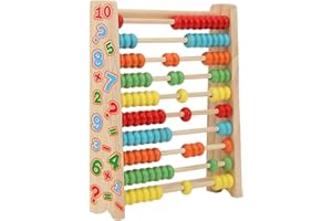 Sunshine smile Abakus,Holz Rechenschieber,Montessori Mathematik mit 100 Holzperlen für Traditioneller Abakusunterricht und Abakus-Enthusiasten üben