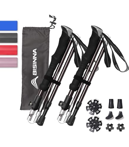 Bastoncini Da Passeggio Pieghevoli COVACURE In Alluminio 7075 - Ultraleggeri Con Manico In EVA, Regolabili 110-130 Cm, Per Escursionismo E Trekking, Verde - 2