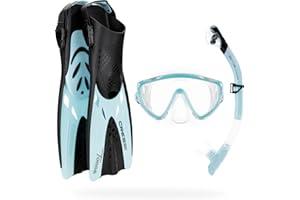 CRESSI Tino Adventure Set - Snorkel Set Tonga Fins, Tino Mask and Scilla Snorkel for Snorkelling and Diving, Adults