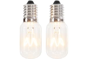 greate 2 x Fridge Lamp 15 W E14 Warm White - Light Bulb for Sewing Machine, Cooker Hood, Salt Stone Lamp, Freezer - Fridge Lamp with T22 Capsule, 90 Lumen & 2700 K - Fridge Bulb