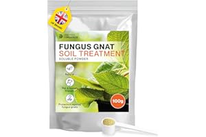 Detox Organica Anti-Fungus Gnat Soil Treatment 100g - Powder 100% Soluble - Multi-Pest Control for Gnats, Black Flies, and Mosquito Larvae - with 5g Measuring Scoop