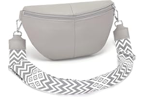 Atgbiem Bauchtasche Damen Leder Crossbody Bag Damen Umhängetasche Damen Klein Handytasche Zum Umhängen Grau