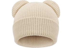 DRESHOW Baby Beanie Cappelli Invernali Bambino Bambini Morbida Maglia Graziose Orecchie da Orsetto Unisex Cappello per Neonato Ragazzi Ragazze Cappello Caldo per 0-24 mesi