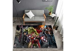 KIKCY Tappeto Tappeto Soggiorno Camera Da Letto Stuoia Bambini Marvel Captain Avengers Alliance Cartoon Moderno Creativo Decorazione Casa Antiscivolo (80 * 120 cm)