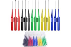 Cleqee 15 st färgglada testsonder 4 mm uttag multimeter piercing nål bakåt sond 30 V/10 A för mätning av små IC-stift