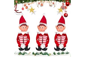 MAISITOO Elfo Navidad 40cm Juego de Elfos Muñeca Suave de Pierna Larga Travieso Duende, Santa Divertida Figura de Elfos Que se comportan Mal con Cuerpo Suave y Cara de Vinilo, niño Elfo Decoración