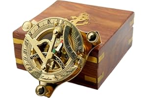 SARA INTERNATIONAL KHUMYAYAD mosiężny kompas słoneczn, morski, vintage, antyczny, 7,5 cm