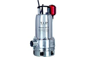 T.I.P. Maxima 300 IX Schmutzwasser-Tauchpumpe Edelstahl, 18 000 l/h, 700 W, 30 mm Partikel, Vortex-Laufrad, Schwimmerschalter, Thermoschutz, Notentwässerung, Robust & langlebig