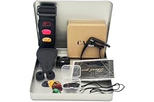VINPAM Guitar Accessories Kit – Premium Metal Tin Gift Set for Guitarists | Includes Guitar Strap, Clip-On Tuner, Strap Locks,Capo & Picks | Compatible with Acoustic, Bass, Electric & Ukulele