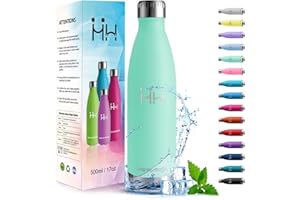 HoneyHolly Botella Termica - 500ML - Botella agua Acero Inoxidable, Termo con pared Doble Aislamient, de Fugas, Cantimplora Termica para Niños, Deportiva, Gym - Conserva 12 Horas Caliente, 24 frio