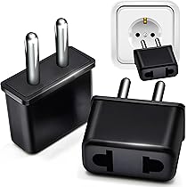 Reisadapter USA, 2 stuks reisadapter USA naar Europa, USA adapter Duitsland stekker, USA naar DE stekker, USA naar EU-stekker, EU stekker, Europese stekker, wit