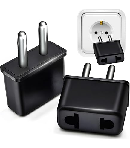 HeyNana Adattatore Convertitore Di Spina Da USA/Cinese A Europea/Spagnola - 6A 125V/250V, Colore Nero