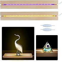 2 Pezzi Led Luci Display Base, Base Led Legno Con Usb, Colore Caldo