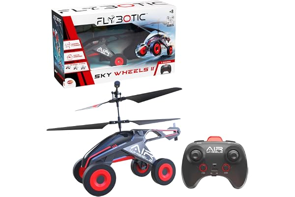 Bizak Flybotic Sky Wheels II 2 i 1 flygfordon radiostyrd flygplan, hjul för mark och start för att flyga, hjulhelikopter, officiell produkt, för barn från 8 år (62004569)
