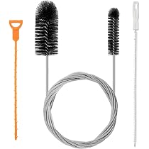 2X Flexible Reinigungsbürste 100cm, Schlauchbürste & Flaschenbürste Lang, Ideal als Kühlschrank Reinigungsset, Heizungsbürste oder Strohhalm Bürste für Rohre, Edelstahl