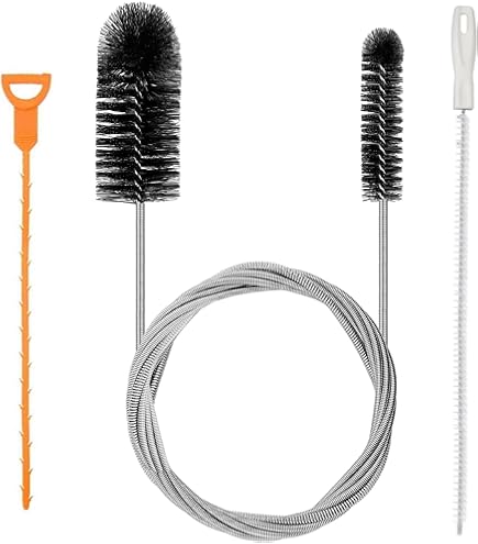 Lot De 2 Brosses De Nettoyage Pour Tuyaux - Longueur 100 Cm, Diamètre 1,2 Cm Et 0,5 Cm - Blanc