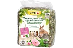 GIMBORN Gimbi Fieno con Petali di Rosa e Menta Aromatica - Confezione da 500 gr