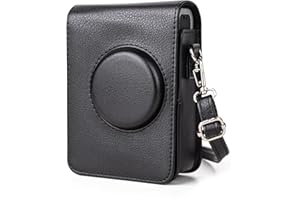 MUZIRI KINOKOO Mini EVO Tasche Kompatibel mit Fuji Instax Mini EVO Kamera Schutzhülle Vertikale Version mit verstellbarem Schultergurt Schwarz