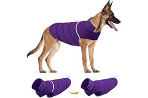 TVMALL Gilet Chien Réversible Manteaux Chauds et Vestes Gros Chien Sweatshirt Réfléchissant pour Chien d'hiver Temps Froid Robes pour Chien Coupe Grand Moyen vêtements pour Chiens