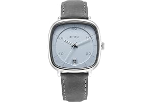 Titan Neo Curve Quartz Analog with Date Light Blue Dial Grey Leather Strap Watch for Men - NT1885SL01