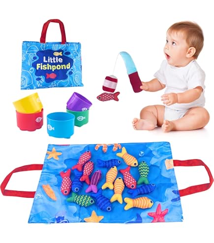 Stoff-Angelspiel Für Kinder Ab 1 Jahr – Montessori Lernspielzeug Mit Fischen & Eimern