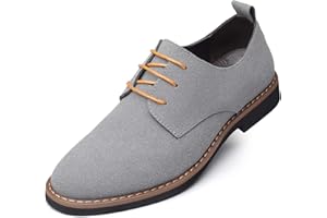 REMXI Mens Suede Shoes Dress Shoes Classic Oxford-Fashion Lace Up Derby Shoes