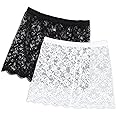 KASTWAVE Lace Shirt Extender for Women, Adjustable Lace Skirt Layering Fake Tops Lower Sweep（2 Pack）