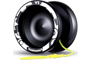 MAGICYOYO Professional Responsive Yoyo V3, Metal Alloy Yoyo for Kids Yoyo Beginner, with 12 Yoyo Strings + Replacement Unresponsive Bearing + Yo-Yo Bag + Bearing Removal Tool + Long Axle (Black)