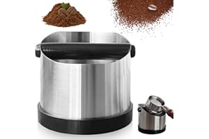 GOMETY Contenitore per Colpi per Portafiltro: 660ML Scatola per Colpi in Acciaio Inossidabile, Antiscivolo e Silenziosa, Ideale per Uso Domestico e Caffè (Argento)