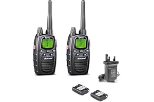 Midland - 2 G7 PRO Walkie Talkies, UKCA Certified Walkie Talkie for Airsoft & Outdoor, UK Plug, 2 Way Radio 85 Channels - 16 PMR446/69 LPD Licence-Free, 10Km Range, 18H Battery, Rechargeable Batteries