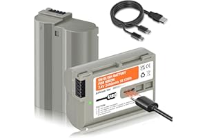 Mspalocell Zamienna bateria EN-EL15 USB-C 2450mAh do Nikon D850 D810 D810a D800e D800 D780 D750 D610 D600 D500 D7000 D7100 D7200 D7500 Z8 Z7II Z7 Z6II Z6 EN-EL15 EL15a EL15b EL15c, 2 sztuki baterii