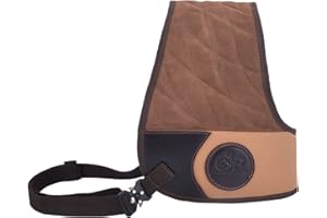 WAYNE'S DOG Escudos de retroceso de tiro de lona de cuero con construcción duradera, ajuste sólido y acolchado para rango, tiro, caza